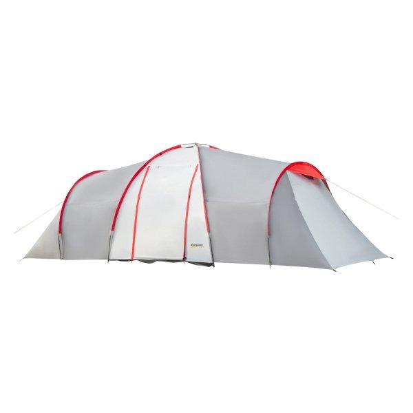 Kampeertent - tenttwee - 2 slaapkamers – luifel - grijs