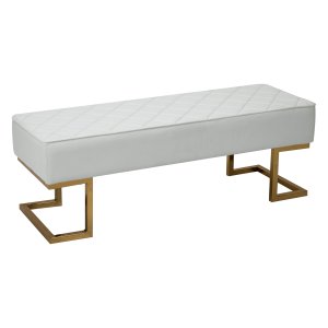 Stoel - LuxusDesign - Synthetisch leer - Gouden metalen frame - Wit