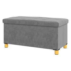 Bankje- Luxe - Grijze fluwelen bekleding