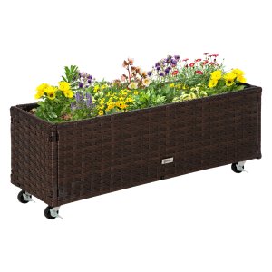 Rietenplantenbak - Terra - Wieltjes - Afvoergaten - Koffiebruin