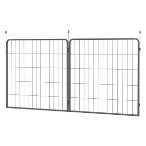 Hondenhek - Uitbreiding Panels - Staal - Grijs