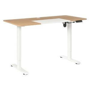 Elektrisch - Stahoogte Verstelbaar - Motorframe - Wit/Natuurlijk
