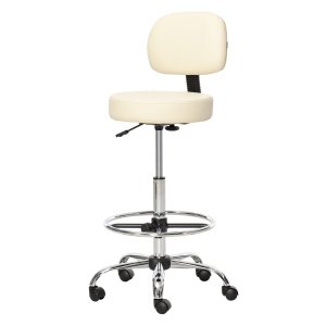Kruk – ComfortHome - Verstelbaar - Met rugleuning - Beige