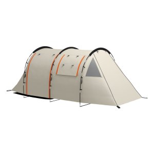 Tent - Campingtent - Verduisterde ramen – Waterdicht - Khaki/Oranje