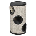 Kattenkrabpaal - LuxeKrab - 3 schuilplaatsen - sisal - grijs