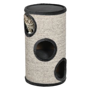 Kattenkrabpaal - LuxeKrab - 3 schuilplaatsen - sisal - grijs