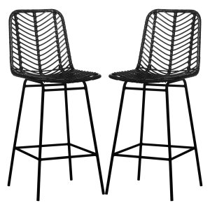 Barkrukken - Stijlvol design - Stalen frame - Zwart