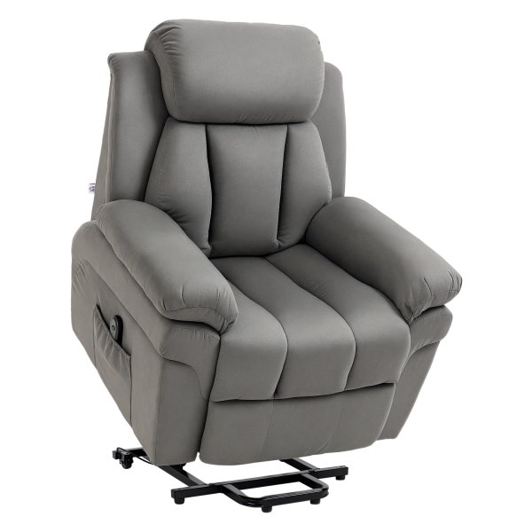 Comfortabele Relaxstoel - Opstaan hulp - Uitschuifbare voetsteun - Grijs