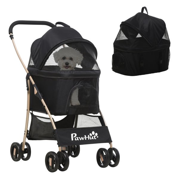 Hondenbuggy – PetRide - Opvouwbaar en comfortabel – Zwart