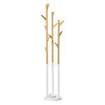 Kapstok - Luxor Living - Modern design - Metaal & bamboe - Naturel & wit