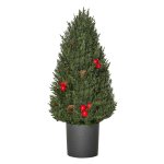 Kerstboom - Sfeervol - Kunstkerstboom met rode bessen - Groen
