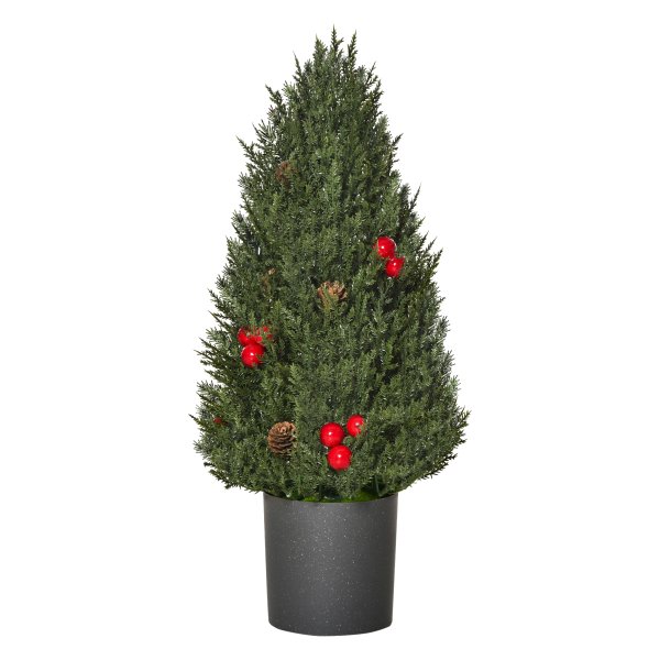 Kerstboom - Sfeervol - Kunstkerstboom met rode bessen - Groen