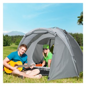 Campingtent - Tweepersoons - Waterdichte coating - Grijs