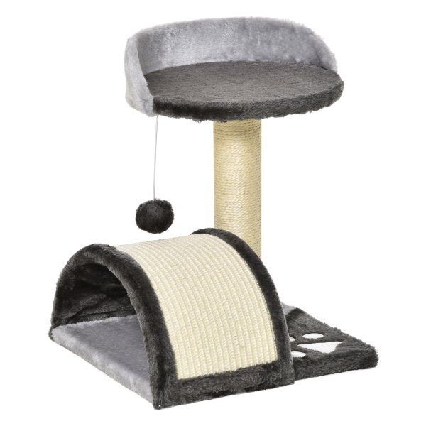 Krabmeubel - Speelse kattenkrabpaal - Sisal krabstangen - Grijs