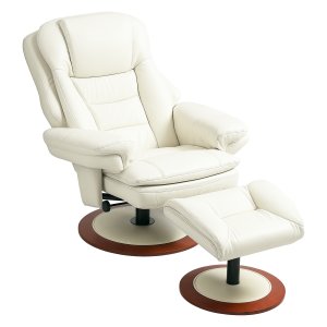 Draaibare TV-stoel - Comfortabel - Houten onderstel - Creme-wit