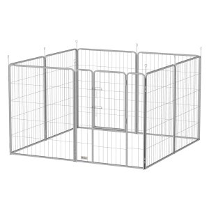 Hondenkennel - Flexibel aanpasbaar - Roestvrij staal - Grijs