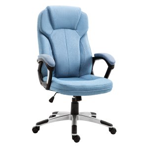 Ergonomisch – Computerstoel - Kantelfunctie - Hoofdsteun - Lichtblauw