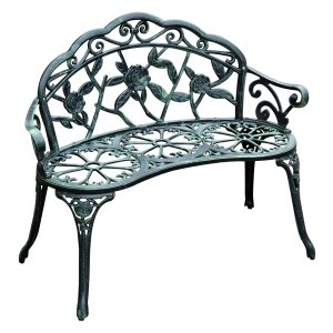 Tuinbank - Stijlvolle parkbank - Decoratief tuinmeubel - Zwart