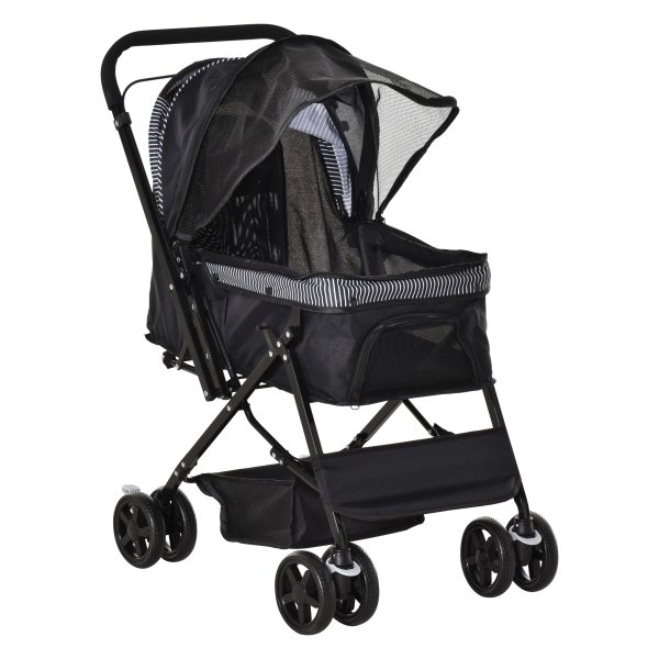 Huisdierenbuggy - Luxe opvouwbare buggy - Comfortabel en stijlvol - Zwart
