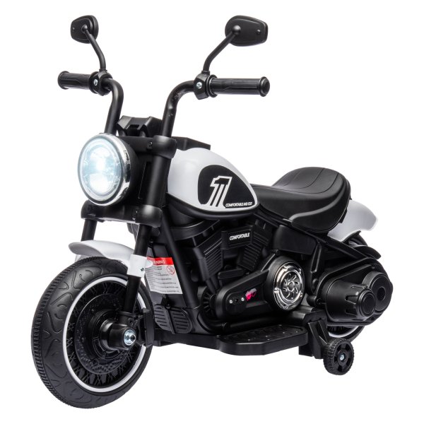 Speelgoed - Kindermotorfiets - LED-koplamp - Afneembare zijwieltjes - Rood/Zwart