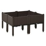Plantenbak - RattanLux - 4-delig - Afvoergaten - Bruin