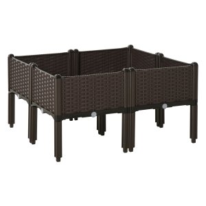 Plantenbak - RattanLux - 4-delig - Afvoergaten - Bruin