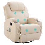 Relaxstoel - ComfortStyle - Elektrische Massage - Kunstleren bekleding - Roomwit