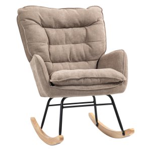 Comfortabele Schommelstoel - Ruime zitting - Hoge rugleuning - Bruin