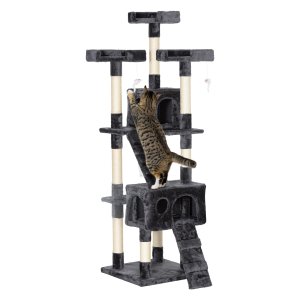 Kattenboom - PetLovers - Kattenhuisje - Hoge ladder - Grijs