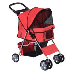 Hondenbuggy – Hondenwandelwagen - Opvouwbaar – Comfortabel - Rood