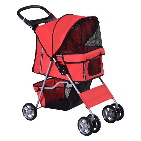 Hondenbuggy – Hondenwandelwagen - Opvouwbaar – Comfortabel - Rood
