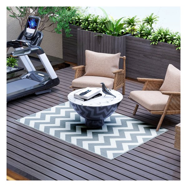 Tapijt - Outdoor Comfort - Weerbestendig - Lichtgrijs/Wit