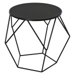 Salontafel - Urban Living - Ronde mand - Opbergruimte - Zwart