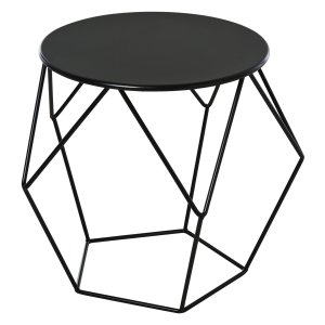 Salontafel - Urban Living - Ronde mand - Opbergruimte - Zwart