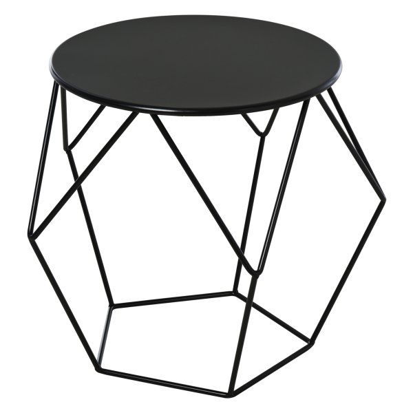 Salontafel - Urban Living - Ronde mand - Opbergruimte - Zwart
