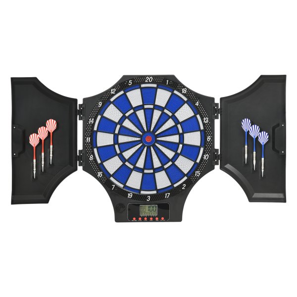 Dartsbord - Winmau - Elektronisch - Inclusief 12 pijltjes - zwart