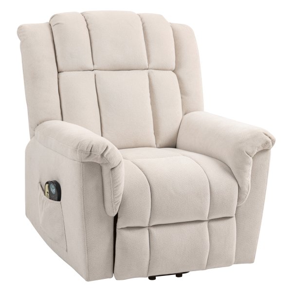 Relaxstoel - Massagefunctie - Krachtige massage – Warmte - Beige