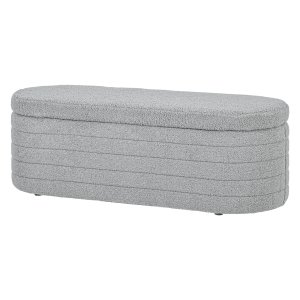 Woonkamer - Bankje- Teddy-Fleece - Lichtgrijs