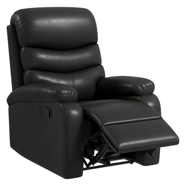 TV-fauteuil - RelaxLife - Ligfunctie - Voetsteun - Zwart