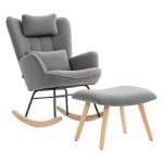 Schommelstoel - Comfortabel - Hoge rugleuning - Donkergrijs