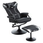 Relaxstoel - LuxHome - Kantelbare rugleuning - Zwarte stof