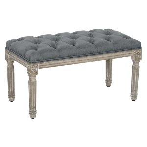 Bedbank - Zaza Home - Vintage design - Grijze bekleding