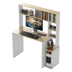 Computerbureau - Stijlvol - Modern - Lichtbruin+Wit