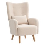 Pluche Gestoffeerde Fauteuil - Luxe Comfort - Beige