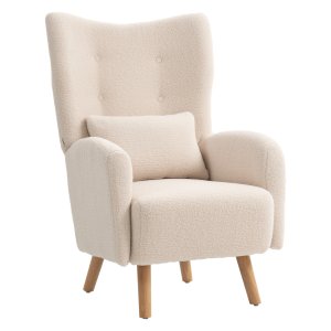 Pluche Gestoffeerde Fauteuil - Luxe Comfort - Beige