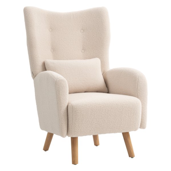 Pluche Gestoffeerde Fauteuil - Luxe Comfort - Beige