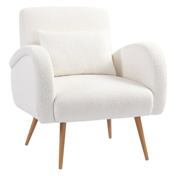 Leesstoel - Leunstoel - Comfortabel - Fleece - Cremewit