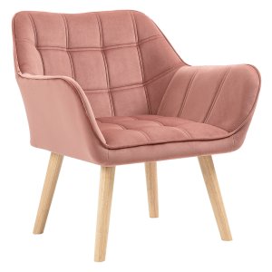 Accentstoel - Scandinavisch design - Fluweeloptiek - Roze