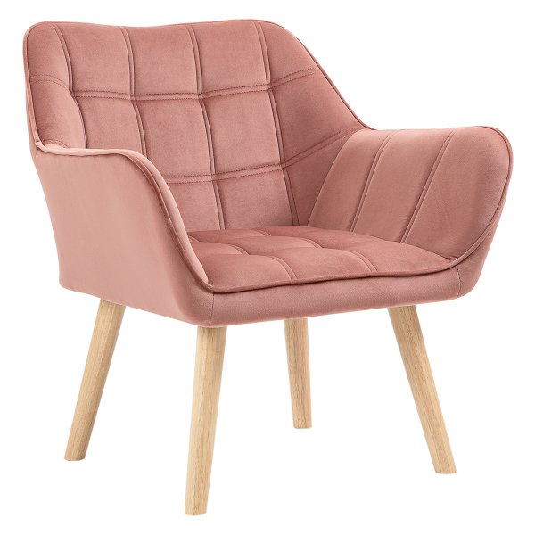 Accentstoel - Scandinavisch design - Fluweeloptiek - Roze