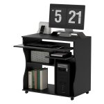 Bureau op wieltjes - Handige opbergruimte - Moderne uitstraling - Zwart